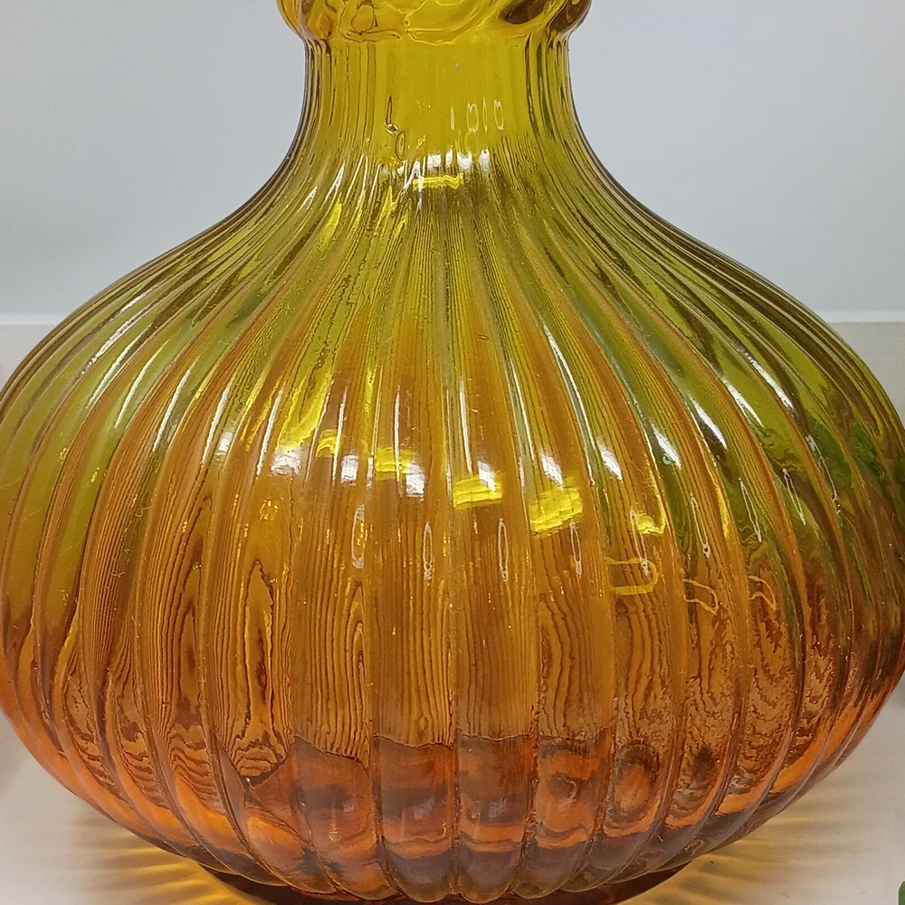 Amber and Yellow Glass Vase